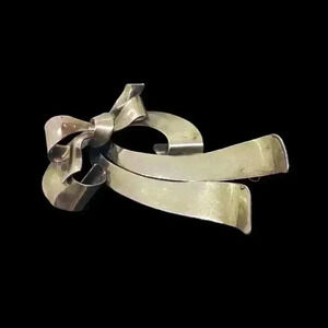 Vintage Bow Brooch 3D 12K Gold Filled Sterling Silver Long Ribbon Carl Art